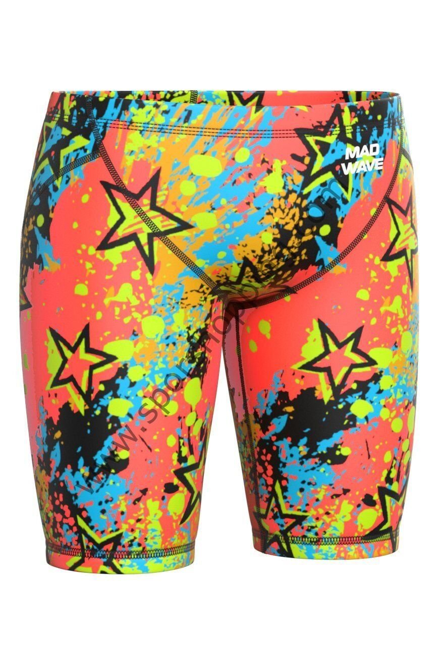 Mad Wave Erkek Yarış Jammer Mayo – Revolt Star | FINA Onaylı, Renkli ve Kompresyonlu Tasarım