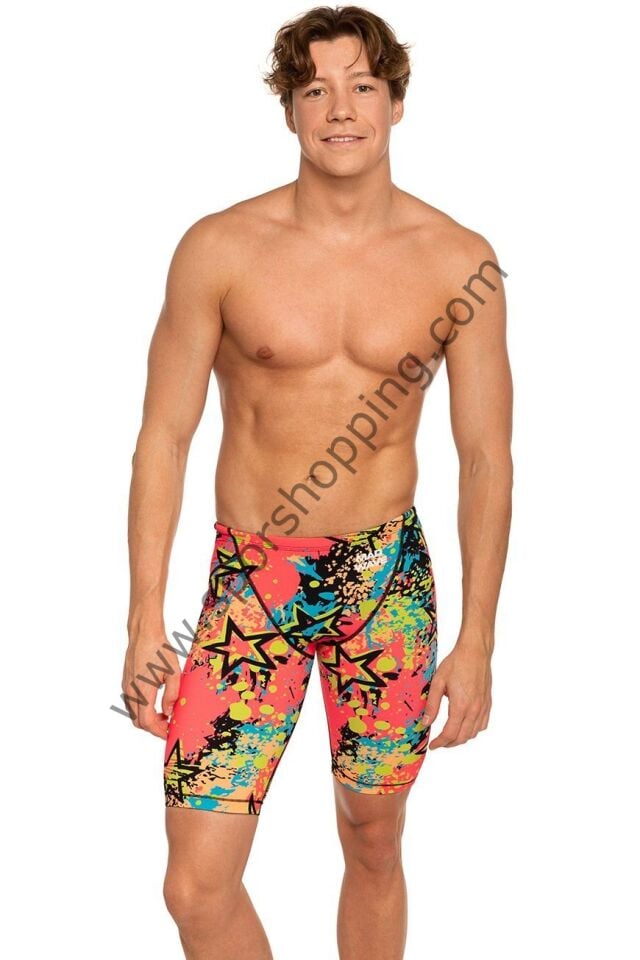 Mad Wave Erkek Yarış Jammer Mayo – Revolt Star | FINA Onaylı, Renkli ve Kompresyonlu Tasarım