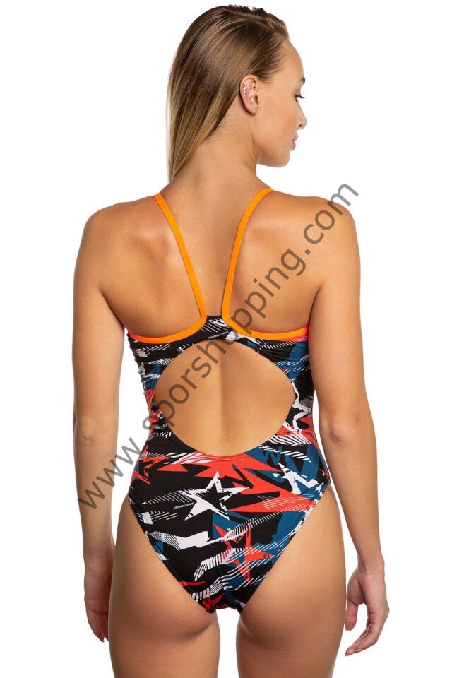 Mad Wave Kadın Mayo Star Splash – Renkli Yıldız Desenli Tek Parça Spor Mayo