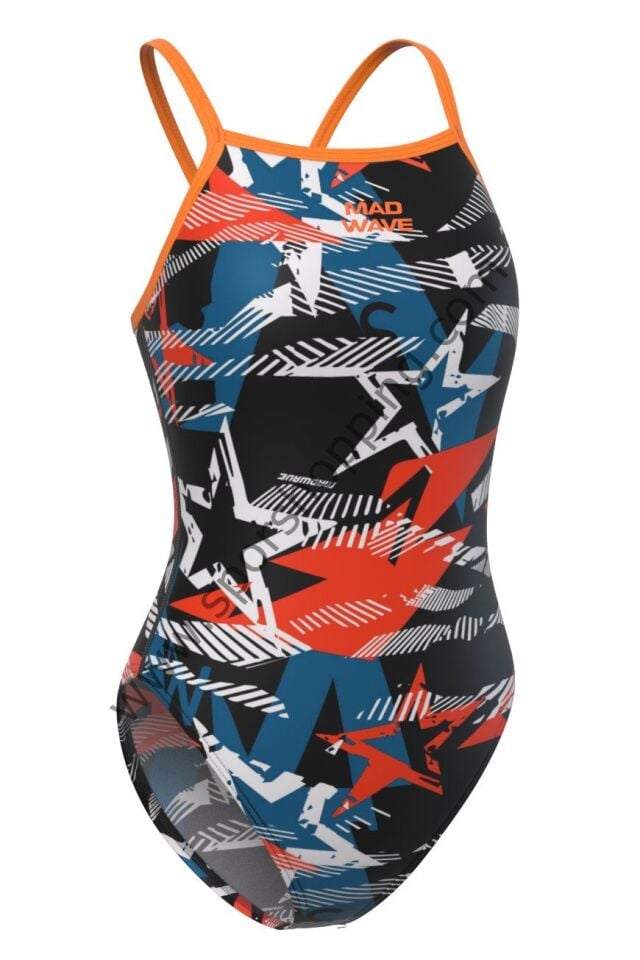 Mad Wave Kadın Mayo Star Splash – Renkli Yıldız Desenli Tek Parça Spor Mayo