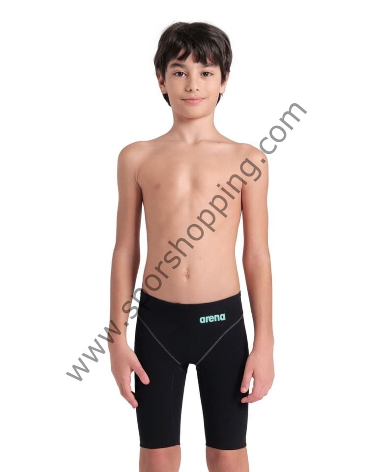 Arena B Powerskin Impulse Erkek Çocuk Yarış Mayosu – Siyah / Turkuaz Logo 008609100