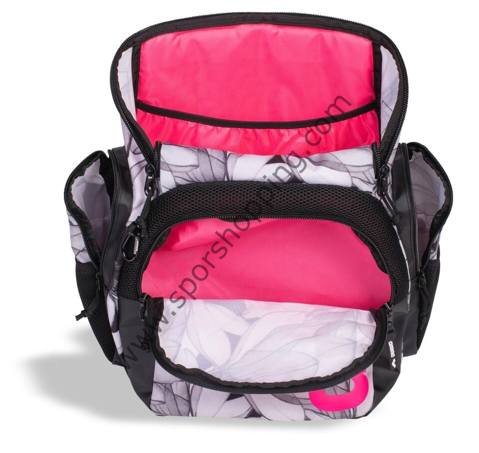 Arena Spiky III Backpack 35L Yüzücü Sırt Çantası – Floral Desenli (Pembe Logo) 006273128