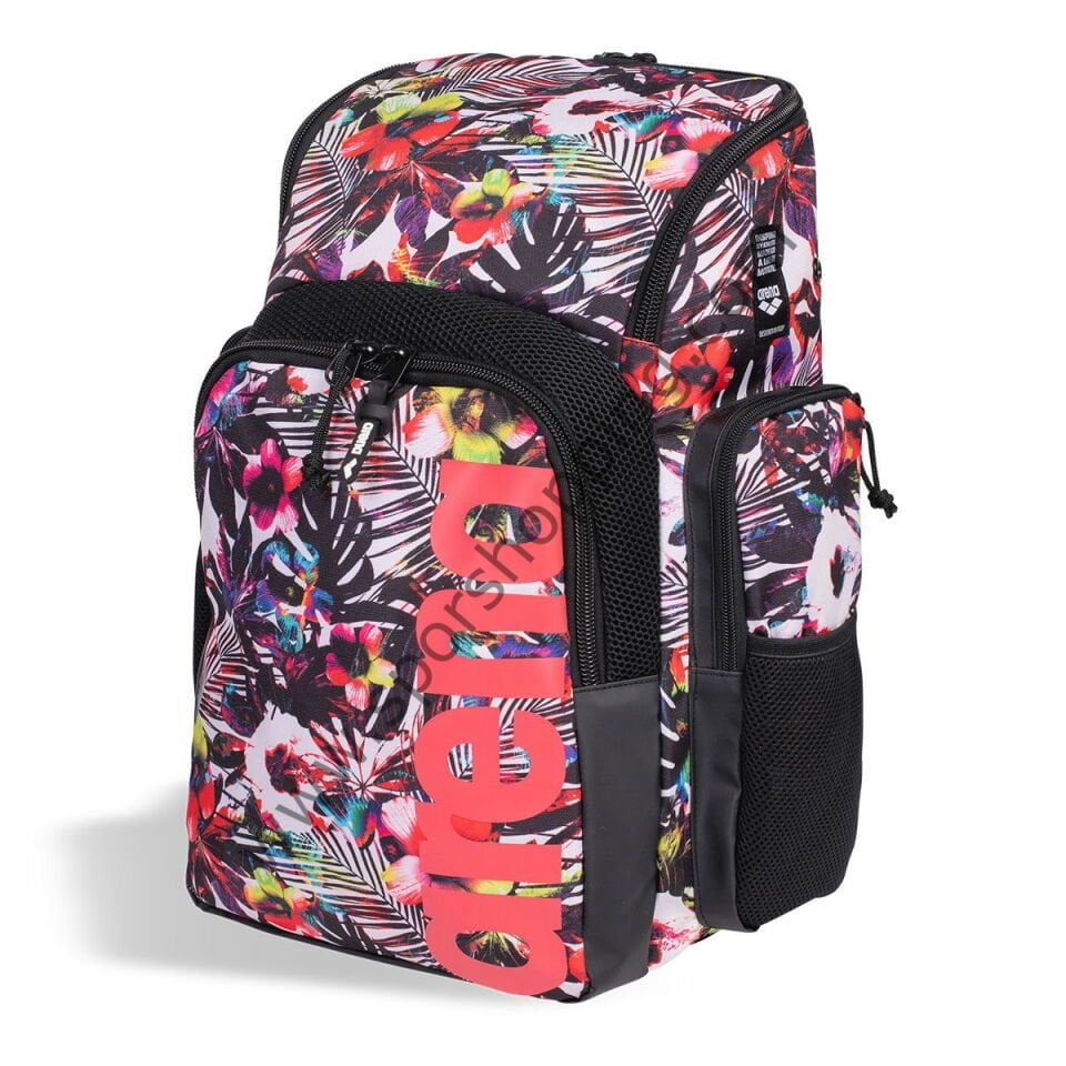 Arena Spiky III Backpack 35L Yüzücü Sırt Çantası – Çiçek Desenli (Pembe Logo) 006273129