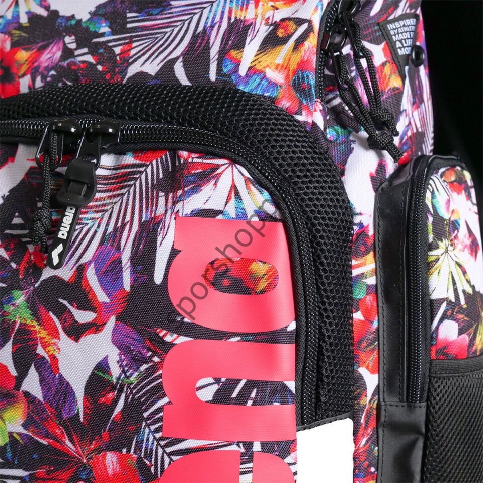 Arena Spiky III Backpack 35L Yüzücü Sırt Çantası – Çiçek Desenli (Pembe Logo) 006273129
