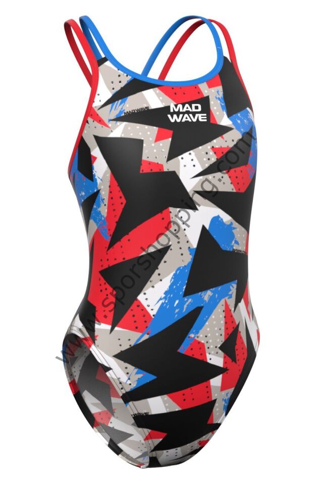 Mad Wave Kız Çocuk Crossback Tek Parça Mayo – Multicolor Star