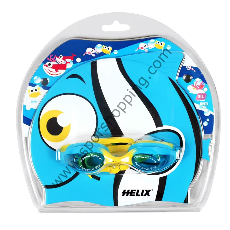 Çocuk Yüzücü Gözlüğü ve Bone Seti Mavi - Pembe