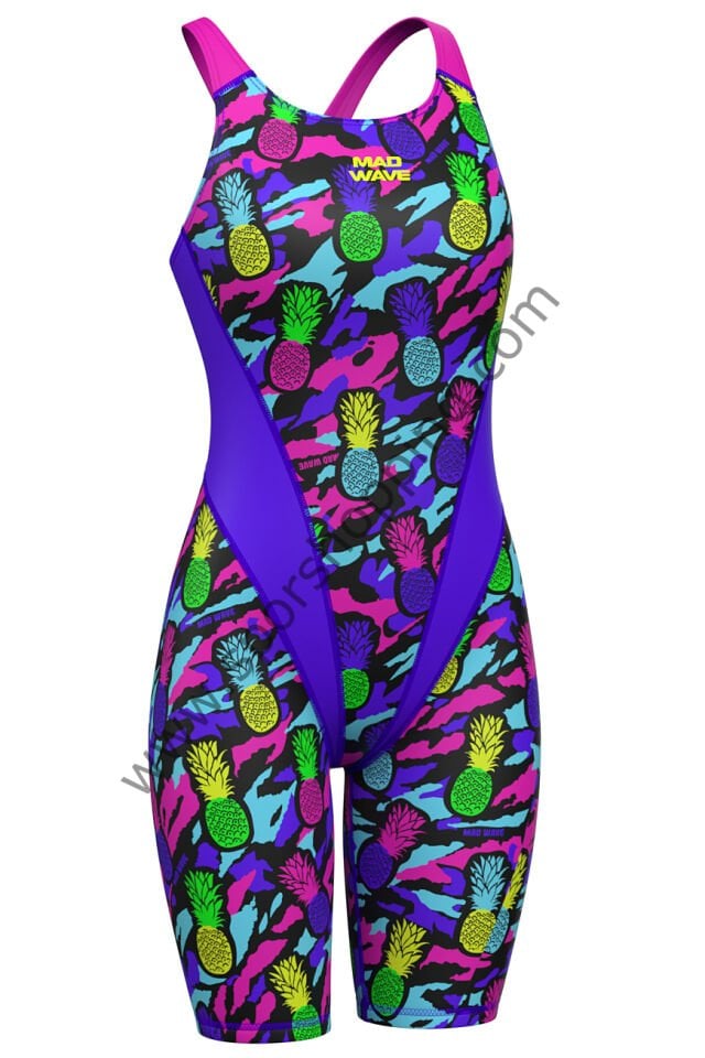 Mad Wave Kadın Yarış Mayosu – Crossback Pineapple Print