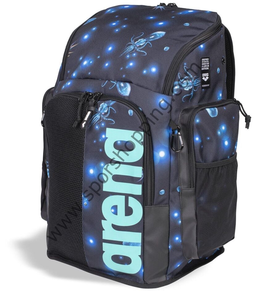 Arena Spiky III Backpack 45L Yüzücü Sırt Çantası Mavi (Blue Octopus Deseni)