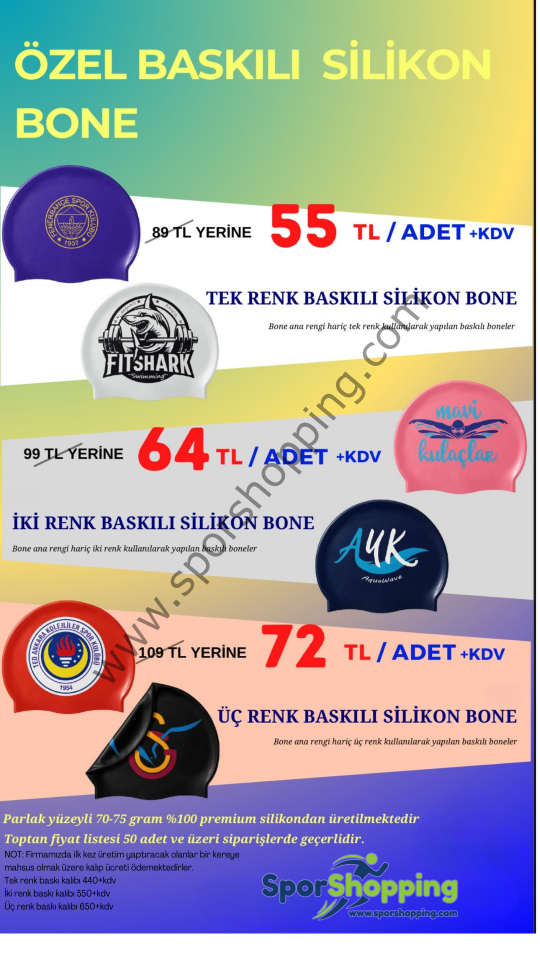 Özel baskılı kulüp bonesi (Belirtilen fiyat tek renk baskılı 1 adet boneyi temsil eder.)