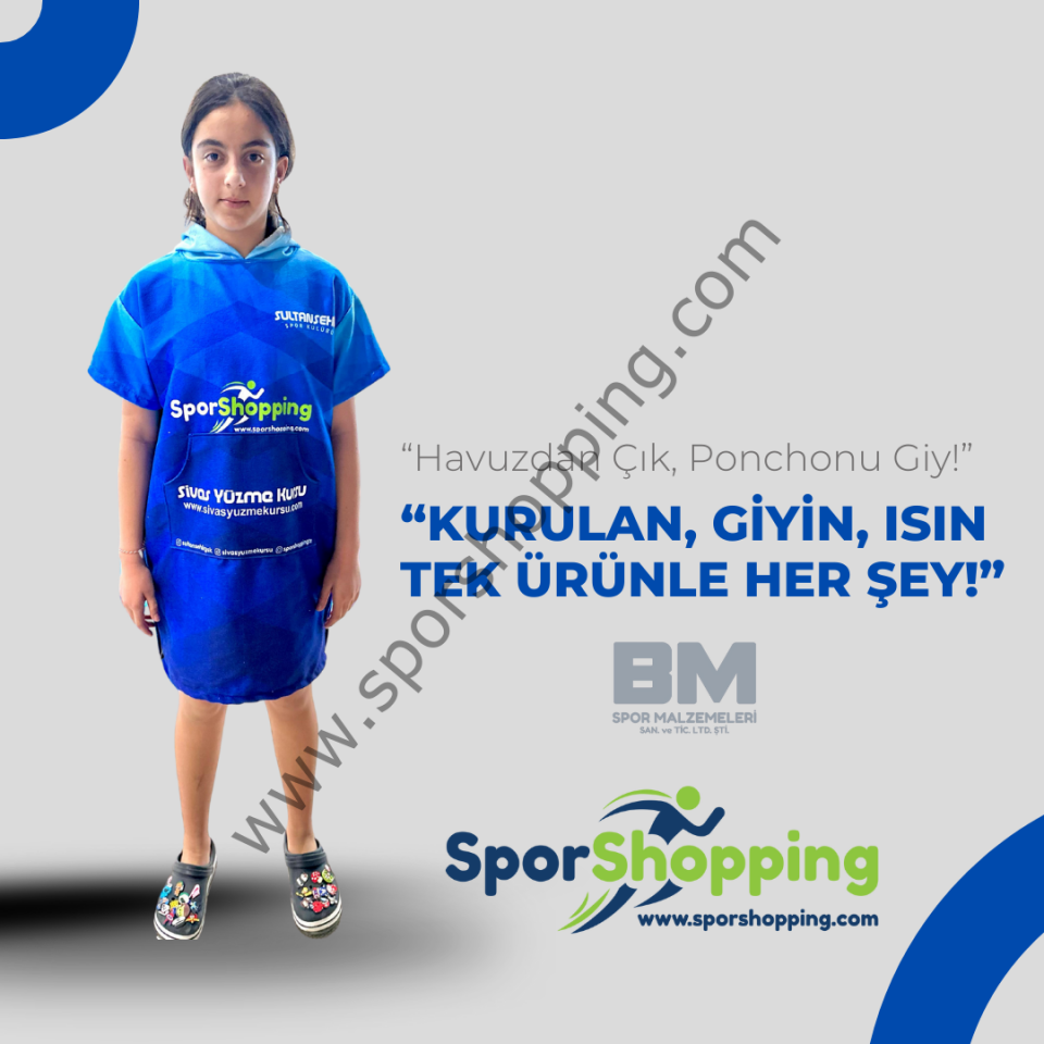 Kulüplere Özel Tasarım Kapüşonlu Havlu Poncho (panço ) – %100 Emici, Hızlı Kuruyan, Kişiye Özel! ( Belirtilen Fiyat perakende de 1 adet satışı temsil eder )