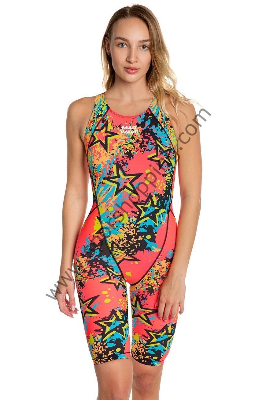Mad Wave Kadın Yarış Mayosu – Revolt Kneeskin S4 | FINA Onaylı, Renkli ve Performans Odaklı