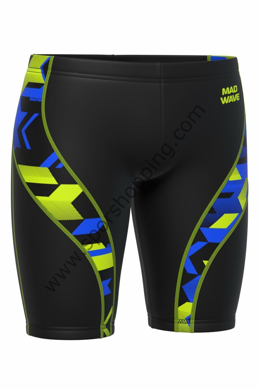 Mad Wave Erkek Jammer Mayo – Spurt PBT H6 Siyah | Antrenmanlara Özel Klor Dayanıklı Performans Mayosu