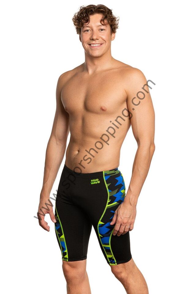 Mad Wave Erkek Jammer Mayo – Spurt PBT H6 Siyah | Antrenmanlara Özel Klor Dayanıklı Performans Mayosu
