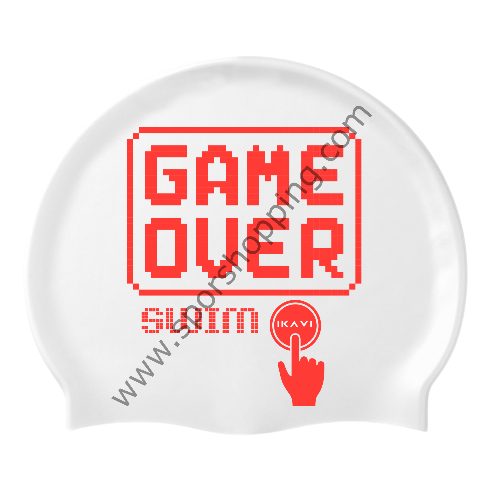 Game Over Baskılı Silikon Deniz ve Havuz Bonesi – Piksel Koleksiyonu