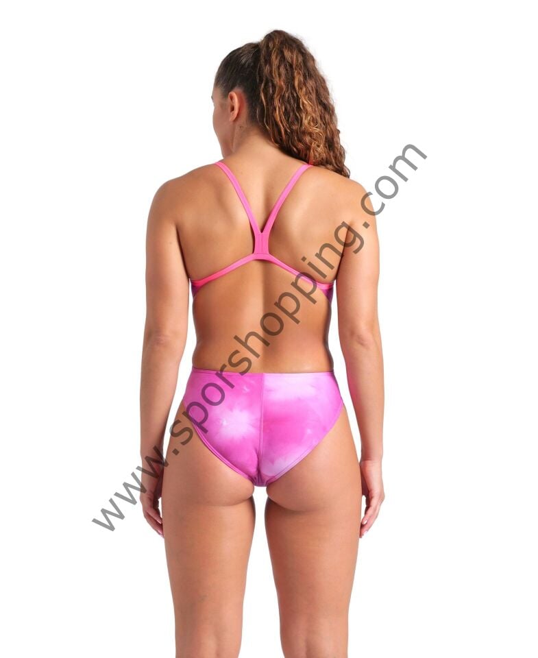 Arena Tie Dye Kadın Yüzücü Mayosu – Pembe 010023909