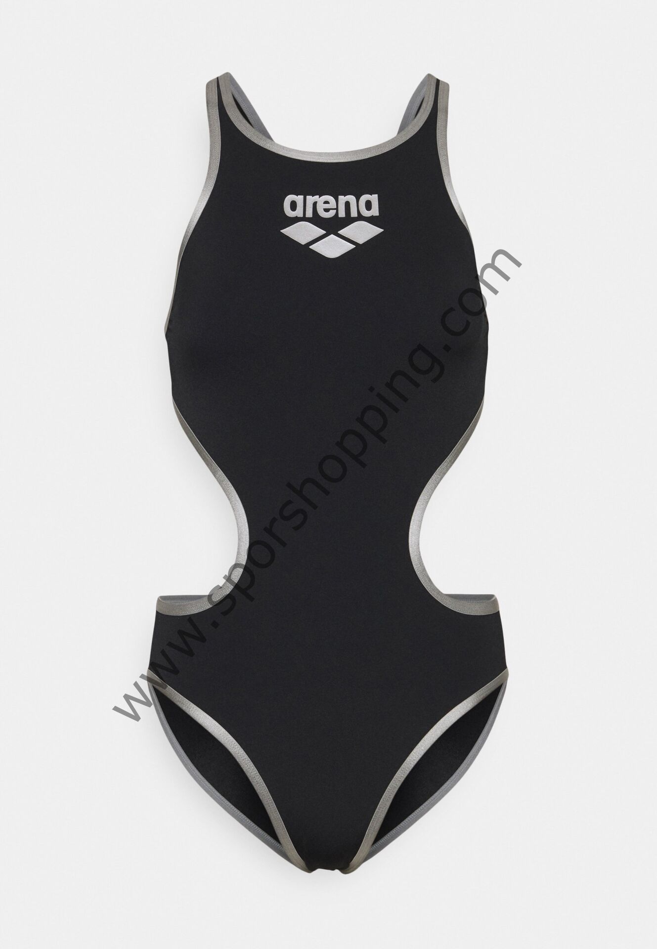 Arena One Biglogo One Piece Kadın Antrenman Mayosu – Siyah/Gri 001198611