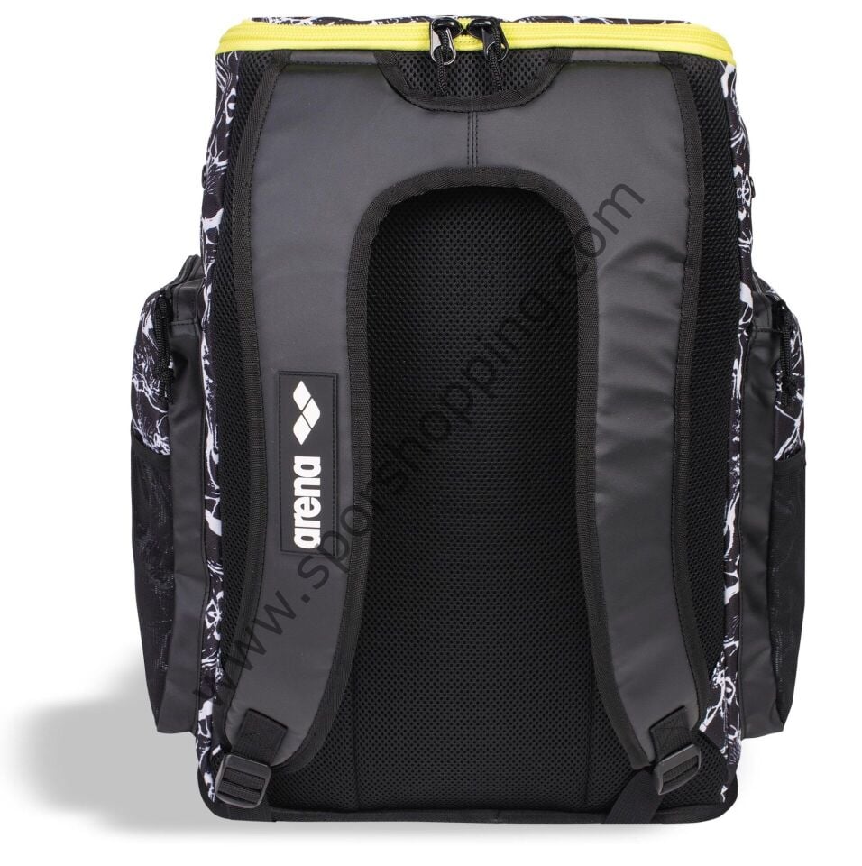 Arena Spiky III Backpack 45L Yüzücü Sırt Çantası – Siyah/Beyaz Desenli (Mor Logo)  006272131