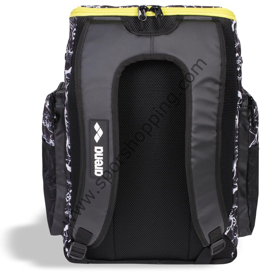 Arena Spiky III Backpack 45L Yüzücü Sırt Çantası – Siyah/Beyaz Desenli (Mor Logo)  006272131