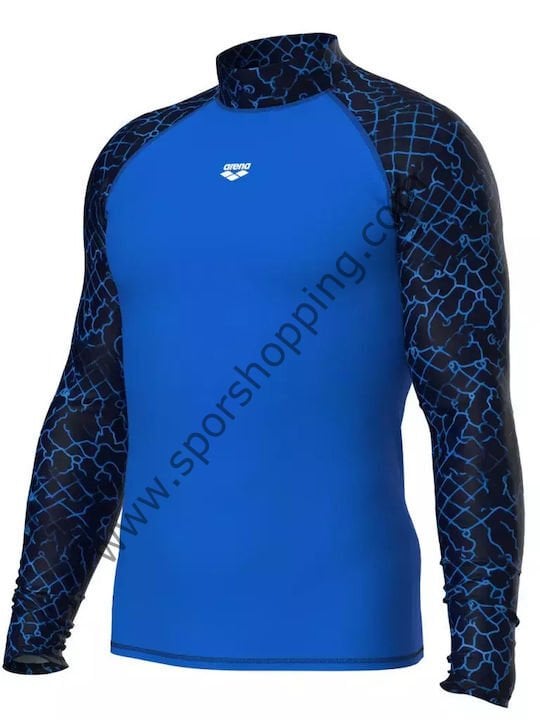 Arena Rash Vest Allover Uzun Kollu Güneş Koruyucu Erkek Üst – Mavi / Siyah 010041871